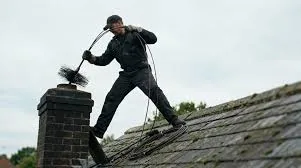 Chimney cleaning equipment prepared for residential service