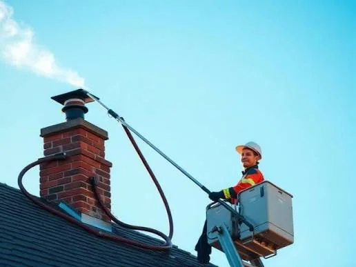 Brick chimney crown on a residential roof